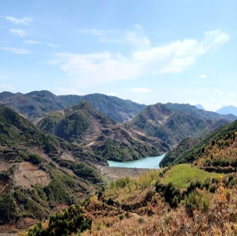 Landscape, the Hills of Mallakastra and the Lumara Lakes