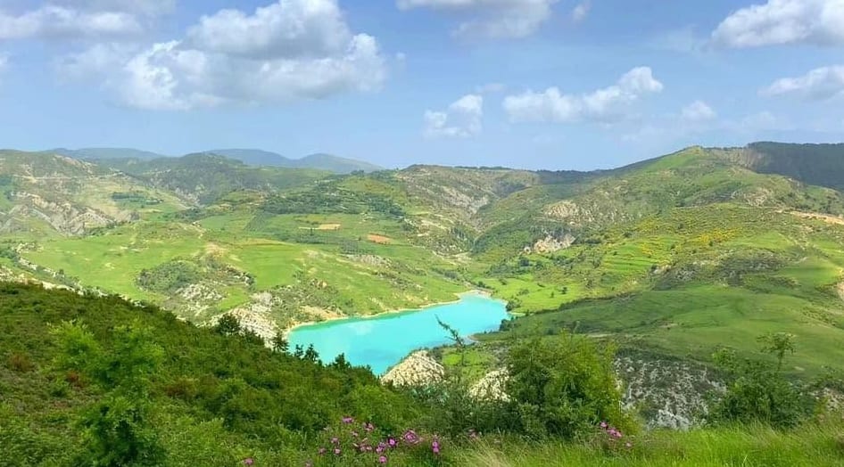 Landscape, the Hills of Mallakastra and the Lumara Lakes — Lumara